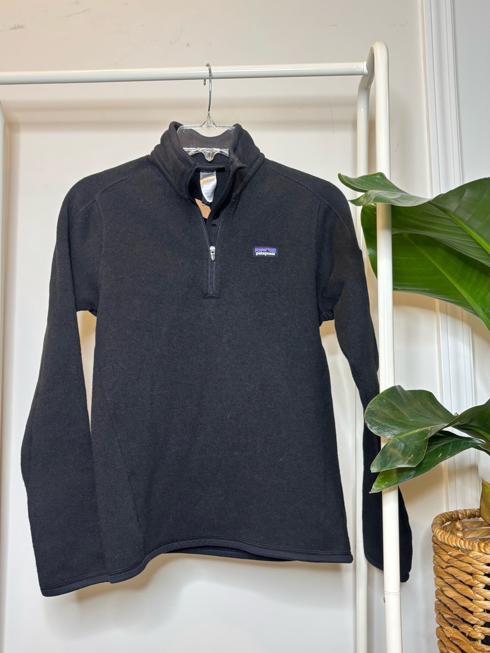 M4 Patagonia Better Sweater Women Black 1/4 Zip Fleece Pullover‎ Slim Fit Small